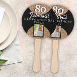 80 en Fabulous Gold Glitter 2 Foto 80th Birthday Handwaaier<br><div class="desc">80 en Fabulous Gold Glitter 2 Foto 80th Birthday Hand Fan. Voeg je foto,  naam en leeftijd toe.</div>