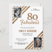 80 en Fabulous Gold Glitter 2 Foto 80th Birthday Kaart (Voorkant)