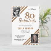 80 en Fabulous Gold Glitter 2 Foto 80th Birthday Kaart (Staand voorkant)