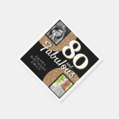 80 en Fabulous Gold Glitter 2 Foto 80th Birthday Servet (Hoek)