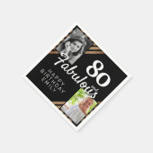 80 en Fabulous Gold Glitter 2 Foto 80th Birthday Servet (Hoek)
