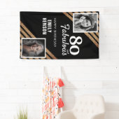 80 en Fabulous Gold Glitter 2 Foto 80th Birthday Spandoek (Insitu)
