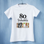 80 en Fabulous Gold Glitter 2 Foto 80th Birthday T-shirt<br><div class="desc">80 en Fabulous Gold Glitter 2 Foto 80th Birthday T-shirt. Voeg uw foto's toe - u kunt een oude en nieuwe foto gebruiken.</div>