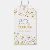 80 en Fabulous Gold Glitter 80th Birthday Cadeaulabel (Voorkant)