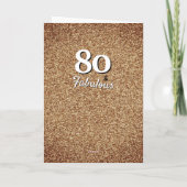 80 en Fabulous Gold Glitter Photo 80th Birthday Kaart (Achterkant)