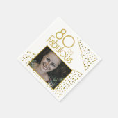 80 en Fabulous Gold Glitter Photo 80th Birthday Servet (Hoek)