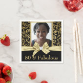 80 en Fabulous gouden damast 80ste verjaardag Servet (Insitu)