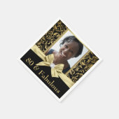 80 en Fabulous gouden damast 80ste verjaardag Servet (Hoek)