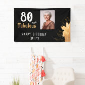 80 en Fabulous Gouden Loof 80ste Verjaardag Foto Spandoek