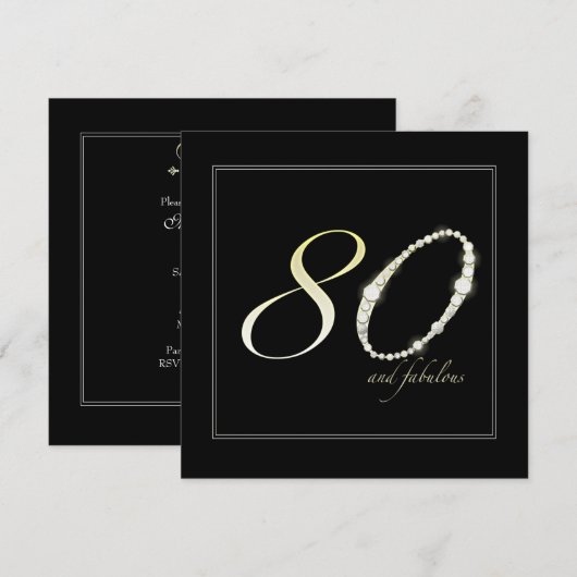 80 en Fabulous Kaart (Voorkant / Achterkant)