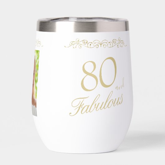 80 en Fabulous Ornament 80th Birthday Foto (Achterkant)