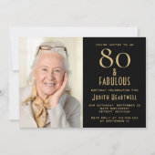80 en Fabulous | Uitnodiging voor 80ste verfeestda (Voorkant)