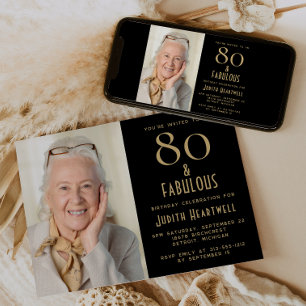 80 en Fabulous Uitnodiging voor 80ste verfeestda