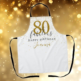 80 en Fabulous Verjaardag Elegant Goud en Zwart Schort