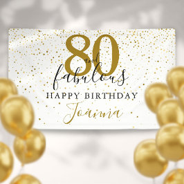 80 en Fabulous Verjaardag Elegant Goud en Zwart Spandoek