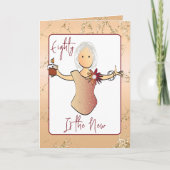 80 en Fabulous Vrouw Cartoon Roos Goud Verjaardag Kaart (Voorkant)