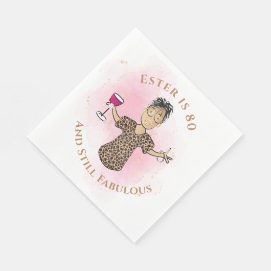 80 en fantastische etnische gouden roze Vrouw Verj Servet (Hoek)