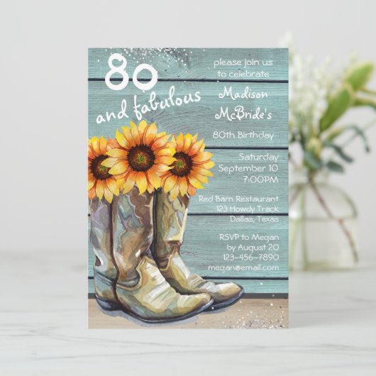 80 en fantastische rustieke land Westerne zonneblo Kaart (Staand voorkant)