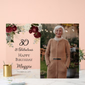 80 en Floral Birthday Party (Roos van Fabulous Gla Acryl Bord (Huwelijk)