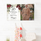 80 en Floral Birthday Party (Roos van Fabulous Gla Spandoek (Insitu)