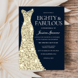 80 en verbazingwekkend!! Gouden Dress Gown 80th Bi Kaart<br><div class="desc">80 en verbazingwekkend!! Gold Dress gaat 80th Birthday Invitation Variations to the uitnodiging and matching items in our store</div>