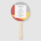 80-ers Pop art Memphis-stijl bruiloft programma Handwaaier (Achterkant)