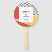 80-ers Pop art Memphis-stijl bruiloft programma Handwaaier (Voorkant)