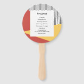 80-ers Pop art Memphis-stijl bruiloft programma Handwaaier (Achterkant)