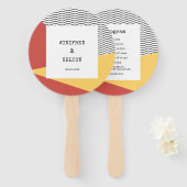 80-ers Pop art Memphis-stijl bruiloft programma Handwaaier (Voorkant en achterkant)