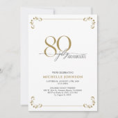 80 & Fabulous Black White en Gold Birthday Kaart (Voorkant)