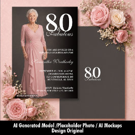 80 & Fabulous Elegante Foto Verjaardag Kaart
