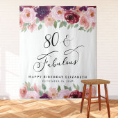 80 Fabulous Floral Waterverf Birthday Party Wandkleed