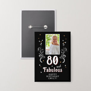 80 & Fabulous Foliage 80e verjaardag foto Button