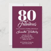 80 & Fabulous Moerbei Verjaardag Kaart (Voorkant)