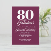 80 & Fabulous Moerbei Verjaardag Kaart (Staand voorkant)