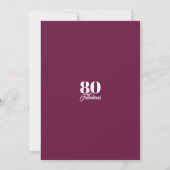 80 & Fabulous Moerbei Verjaardag Kaart (Achterkant)