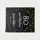 80 & Fabulous verjaardag Photo Booth achtergrond b Wandkleed (Voorkant (horizontaal))