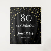 80 & Fabulous verjaardag Photo Booth achtergrond b Wandkleed (Voorkant)