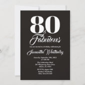 80 & Fabulous Witte Typografie Viering Kaart (Voorkant)