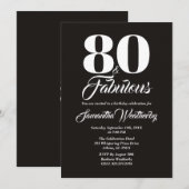 80 & Fabulous Witte Typografie Viering Kaart (Voorkant / Achterkant)