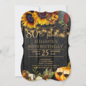 80 fantastische jaren rustieke oogst herfst verjaa kaart (Voorkant)