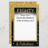 80 favoriete herinnering van het verjaardagsmeisje (Voorkant / Achterkant)