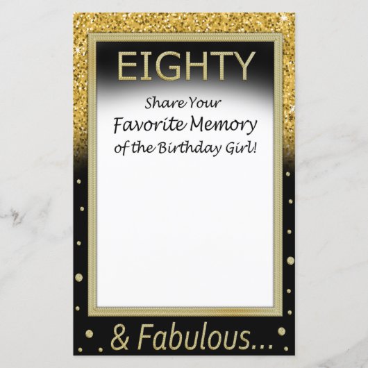 80 favoriete herinnering van het verjaardagsmeisje (Voorkant)