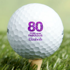 80 FOREVER-ever Fabulous 80th Birthday Purple Flow Golfballen
