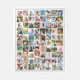 80 Foto Collage Sjabloon Persoonlijk Wit Fleece Deken