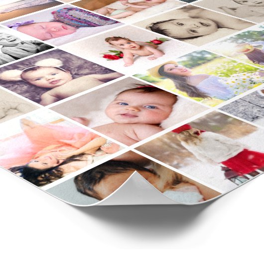 80 Foto Collage, speciaal aangepast (20 herhalinge Poster (Hoek)