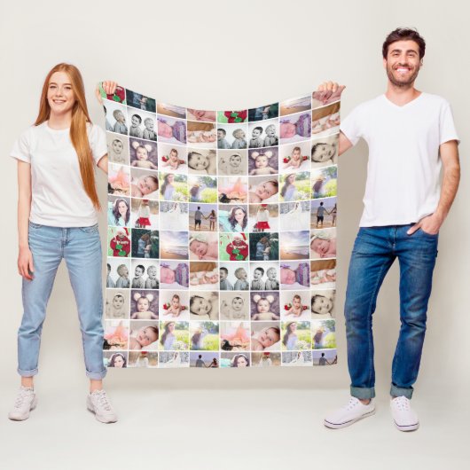 80 foto's collage gepersonaliseerd (20 herhalen) fleece deken (In situ)