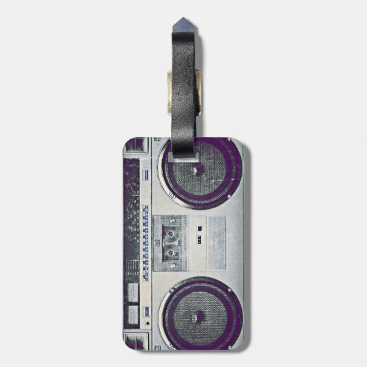 80-ghetto blaster bagagelabel (Achterkant verticaal)