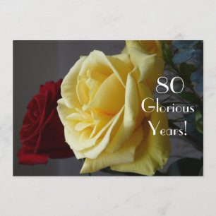 80 GloriousYears!-Birthday/Twee Rozen-met Citaat Kaart