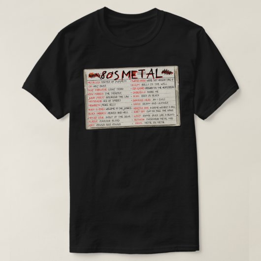 80 Heavy Metal Cassettebandje T-shirt (Design voorkant)